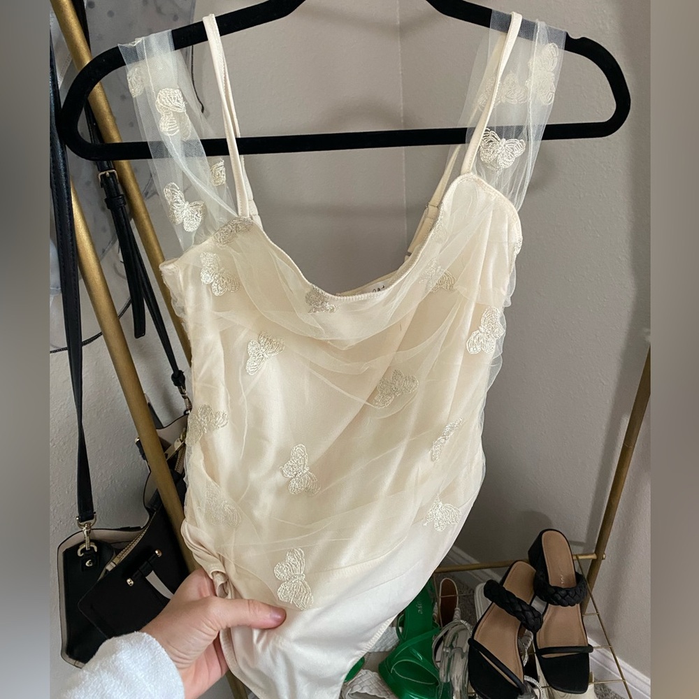Cream Butterfly Bodysuit